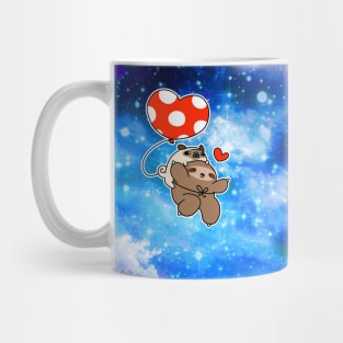 Heart Balloon Sloth and Pug - Night Sky Mug